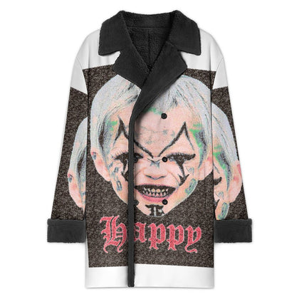 Grunge Punk Tattoo Street Double Breasted Suit Collar Trench Coat(All-Over Printing)