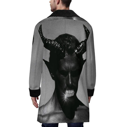 Grunge Punk Wearable Art Street Trendy Double Breasted Suit Collar Trench Coat