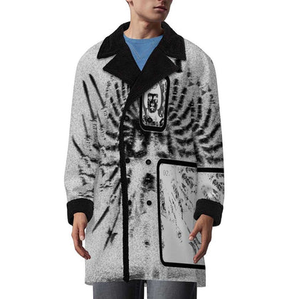 Double Breasted Suit Collar Trench Coat(All-Over Printing)