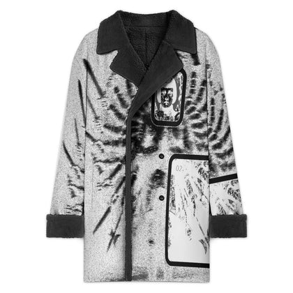 Double Breasted Suit Collar Trench Coat(All-Over Printing)