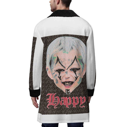 Grunge Punk Tattoo Street Double Breasted Suit Collar Trench Coat(All-Over Printing)