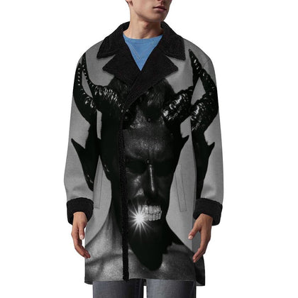 Grunge Punk Wearable Art Street Trendy Double Breasted Suit Collar Trench Coat